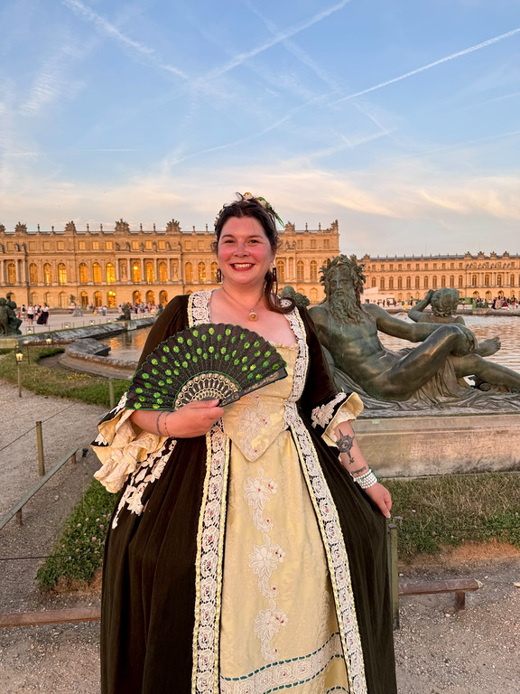 Amanda in costume at Versailles